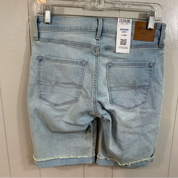 Denizen From Levi's Mid Rise Bermuda Shorts Blue Stretchy Jean Shorts 4 27 NEW - Picture 9 of 10
